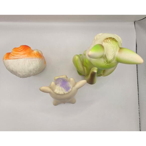 Vintage Rubber Squeak Toy Lot – Lion, Cow & Kangaroo with Joey - Picture 4 of 8